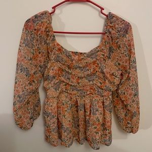 American Eagle Floral Blouse Size XS